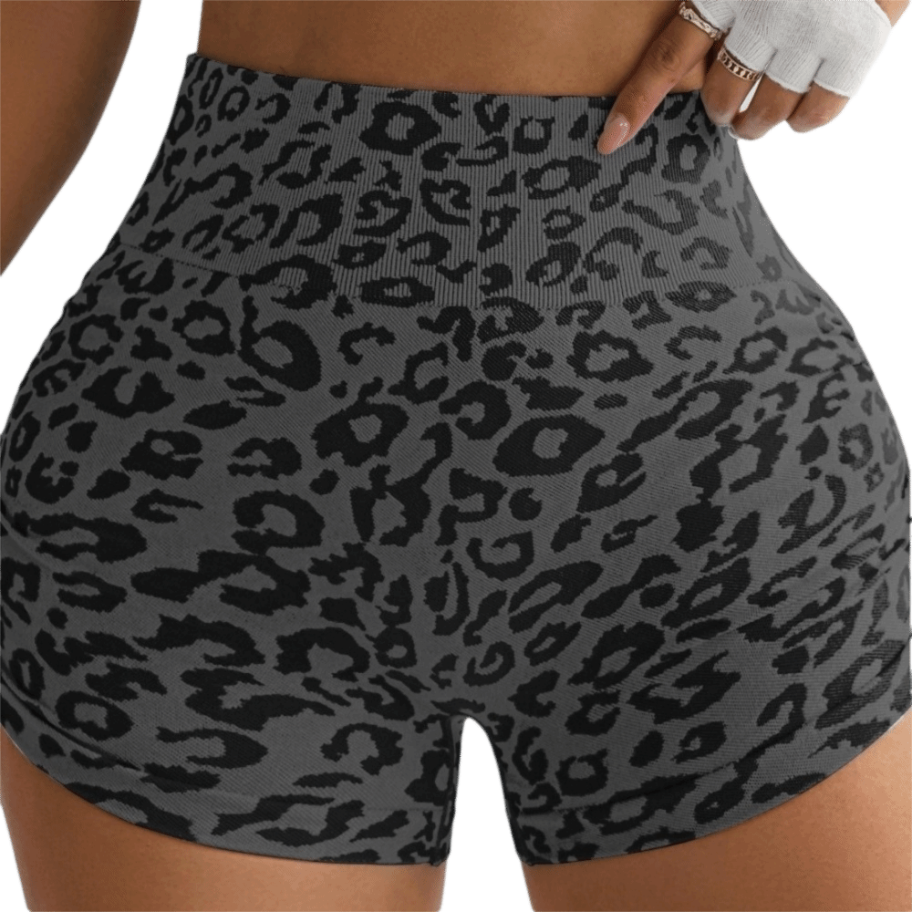 Pilates Yoga Oxford - Shorts Casual Leopardati a Vita Alta,