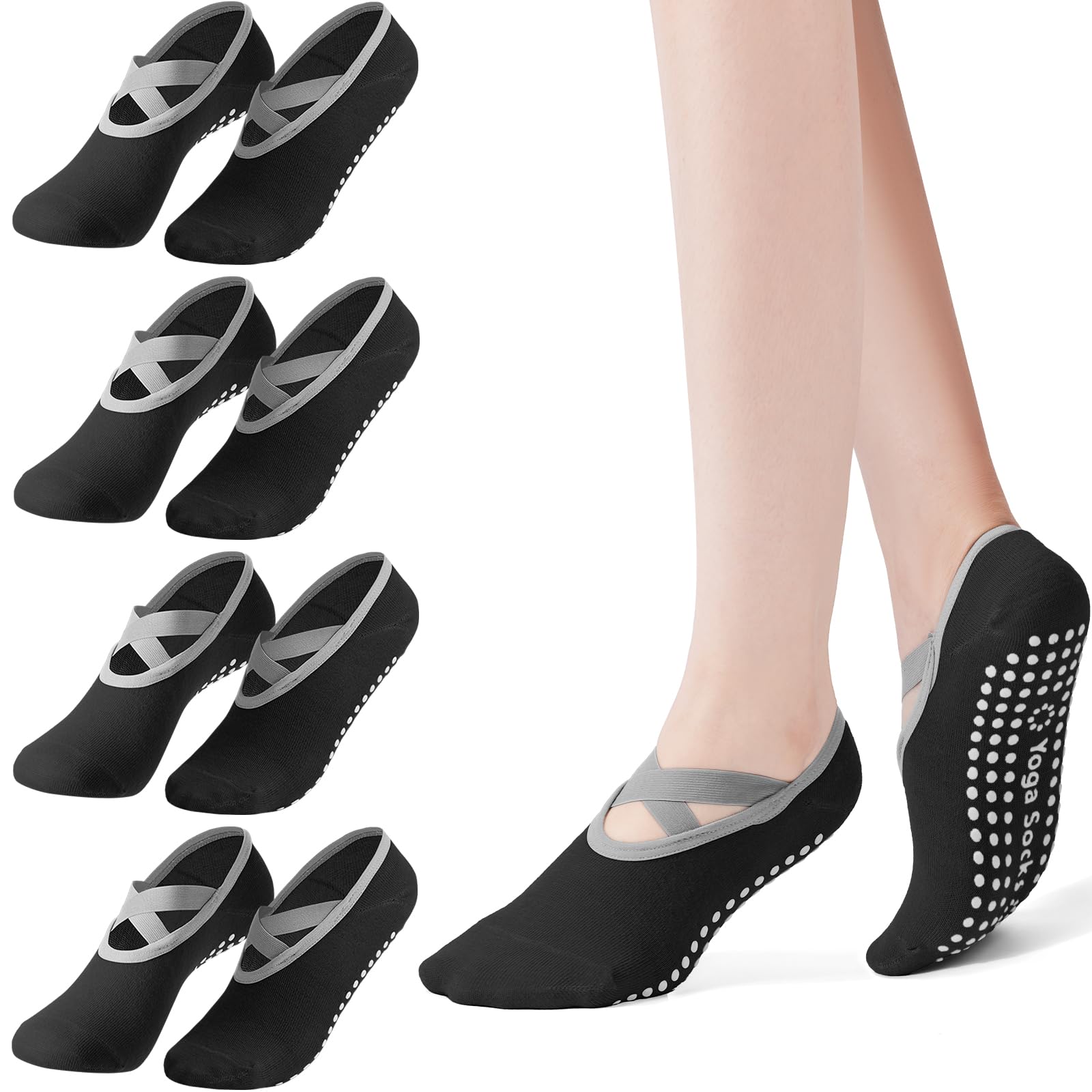 Pilates Yoga Kit - Confezione da 4 Calzini da Pilates
